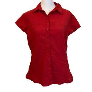 REI Women’s Vented Back Button-Front Shirt – Cherry Red – Size L